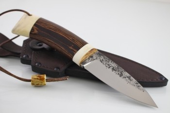 Охотничий нож "Клык" Клинок х12мф. Рукоять Рог, Венге.